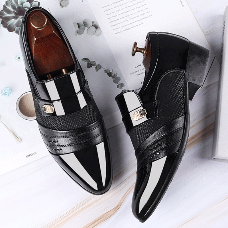 Hot9 Slip on Men Dress Shoes mężczyźni oksfordzie moda strój biznesowy mężczyźni buty 2020 nowy klasyczny skórzany garnitury męskie buty męskie buty
