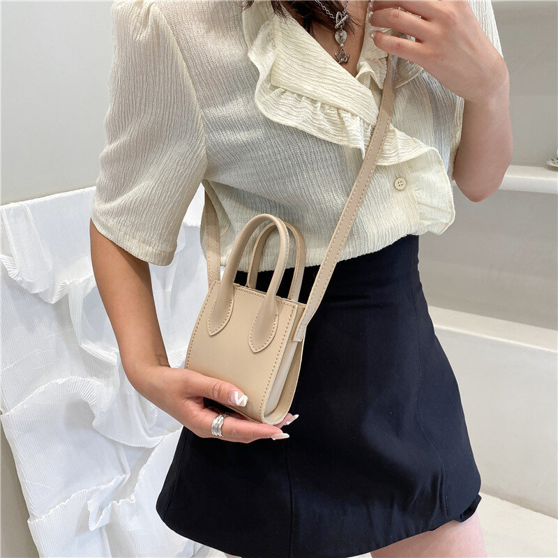 Nieuwe Mini Kleine Vierkante Vrouwelijke Tas Mode Pu Lederen Portemonnee Een Schouder Messenger Bags Zwarte Handtas