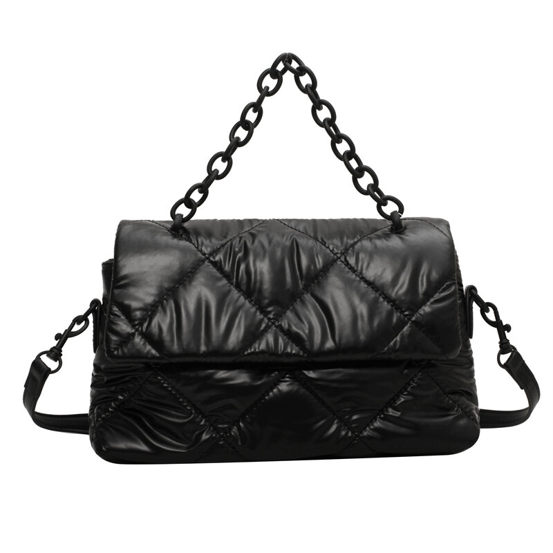 Modna moda mała nylonowa torebka damska marka popularna torebka z łańcuszkiem luksusowa torba podróżna na ramię 2021 zima nowość
