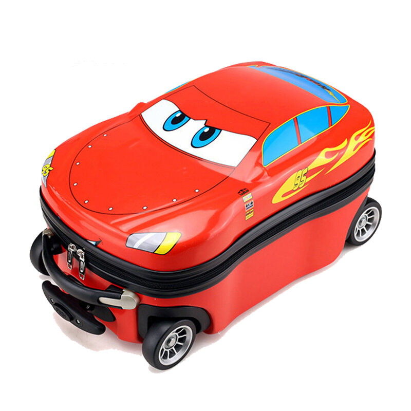 3D Anak-anak Koper Mobil Bagasi Perjalanan Anak, Koper Troli untuk Anak Laki-laki Koper Beroda untuk Anak-anak Rolling Bagasi Koper
