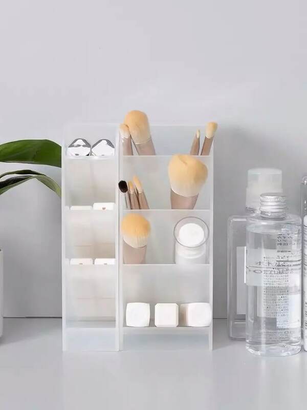 Organizador de escritorio multifuncional, contenedor creativo de 4 rejillas, caja de almacenaje para lápices, accesorios para maquillaje, escuela, suministros de oficina y papelería