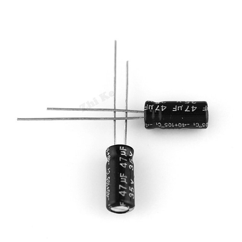 20 pces 35v 47uf 5*11mm baixo capacitor eletrólito de alumínio esr 20% capacitores elétricos