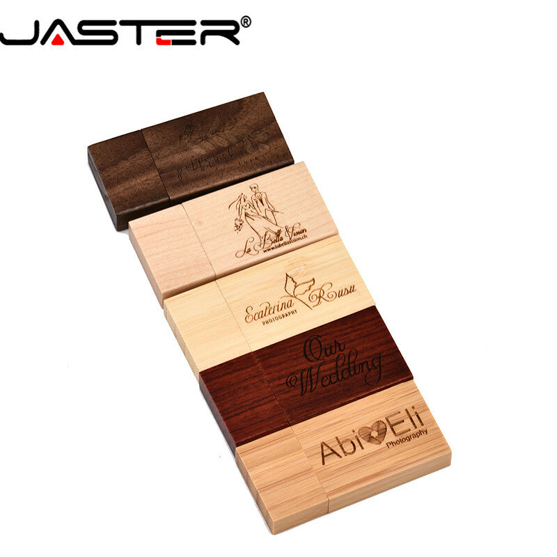 Jaster pendrive de madeira, logotipo da personalidade, bloco de madeira, usb, 4gb, 8gb, 16gb, 32gb