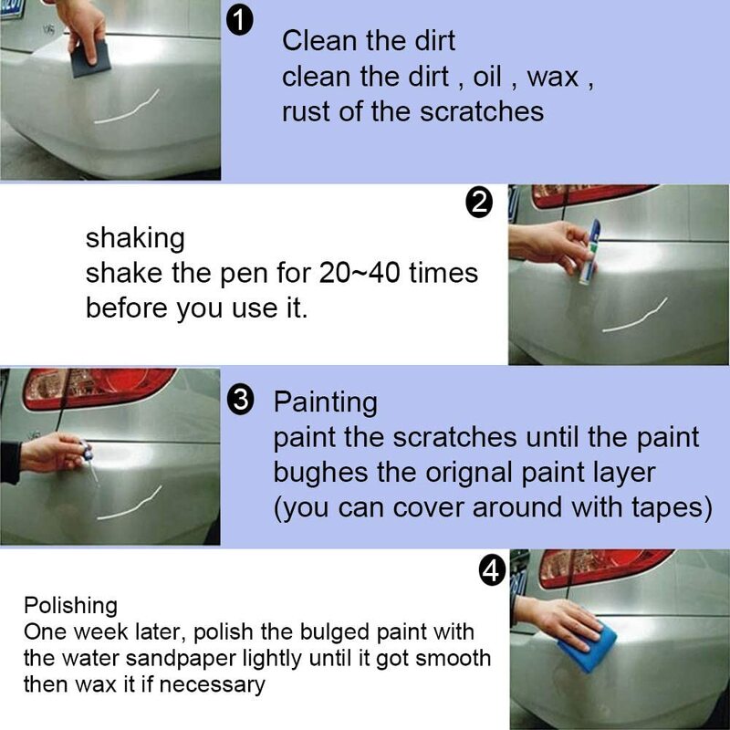 Car Touch Up Pen Set Car Paint Surface Repair Scratch Repair Paint White Gray Black Red Mixed Color Paint Pen