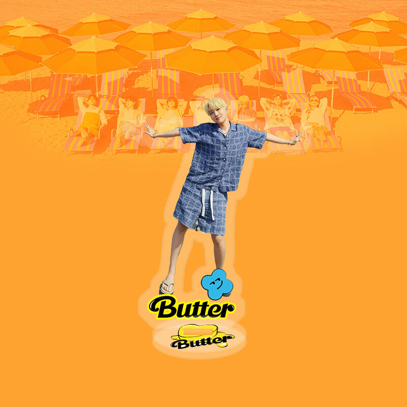 Koleksi Penggemar KPOP Bangtan Boys Butter Album Model Bingkai Akrilik Dekorasi Desktop Cosplay JUNGKOOK JIMIN Kook