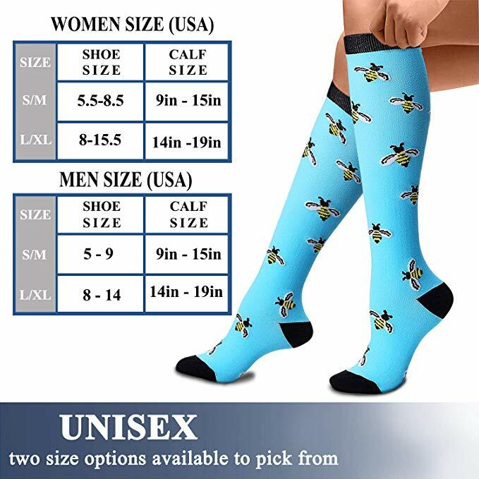 Quality Compression Socks Unisex Size XXL Soccer Football Stockings Fit Medical Edema, Diabetes,Varicose Veins,Running, Marathon