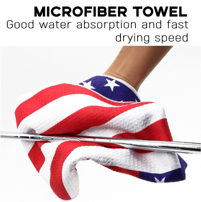 ผ้าเช็ดตัวกอล์ฟกอล์ฟแปรงทำความสะอาดกอล์ฟชุดทำความสะอาดรางน้ำทำความสะอาด American Flag ชุด Groove ทำคว...