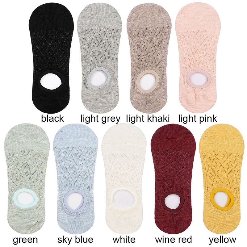 Weibliche Weiche Einfarbig Atmungsaktive Ankle Boot Socken Mesh Unsichtbare Socken Nicht-slip