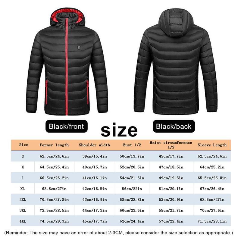 2020 Hot Man Women giacca imbottita in cotone riscaldata ricarica USB riscaldata giacca termica nera calda invernale a prova di freddo riscaldata elettrica