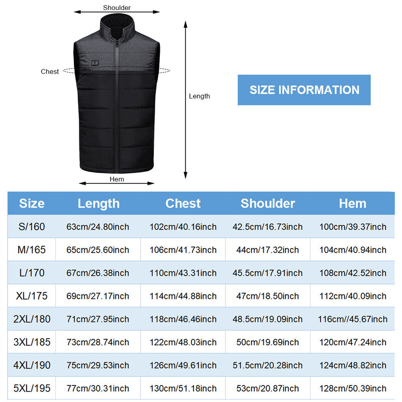 New 9 Heated Vest Jacket Fashion Men Women Coat Clothes Intelligent Electric Heating Thermal Warm Clothes Winter Heated Hunt