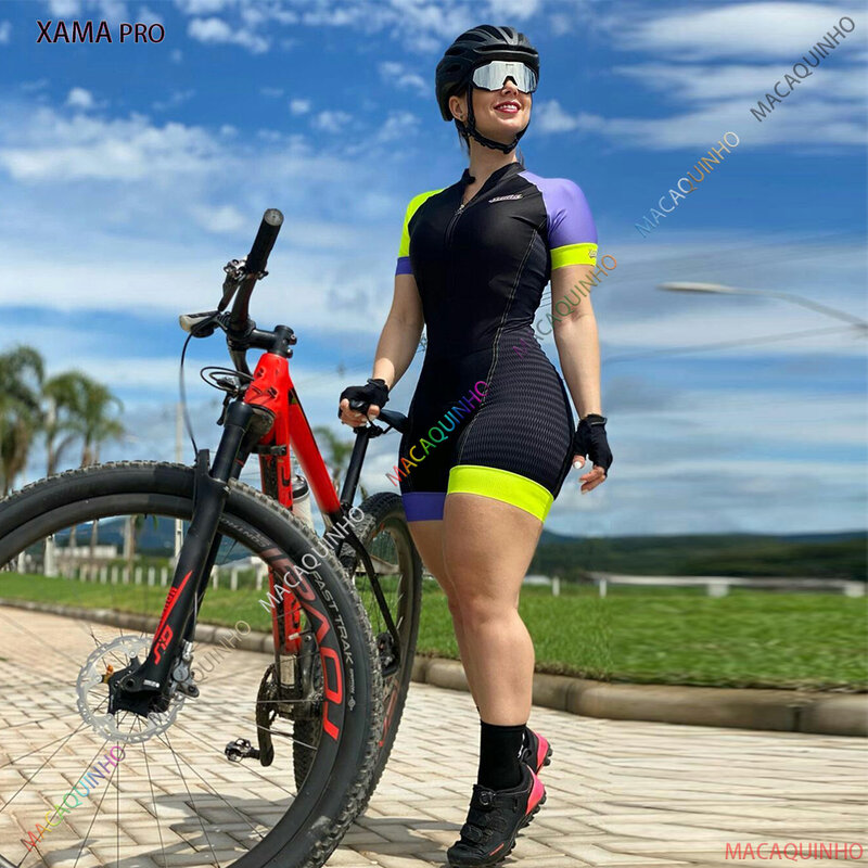 XAMA Pro ขี่จักรยานผู้หญิง Jumpsuit ชุดโปรโมชั่น Little ลิงจัดส่งฟรีบราซิล