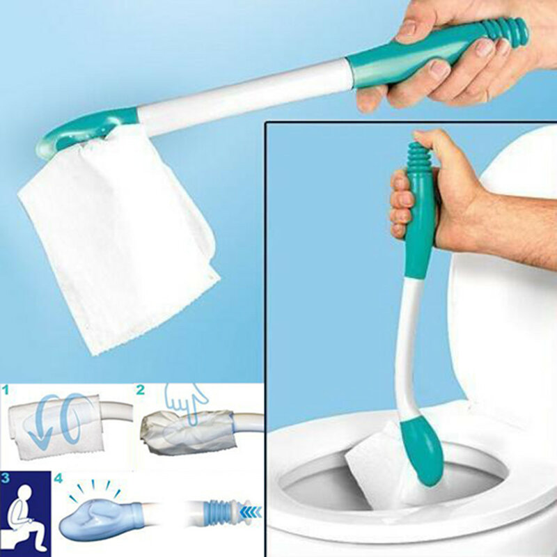 Toalete ferramenta de limpeza wand inferior bum limpador toalete incontinência auxílio obeso idosos deficiência longo alcance higiênico ajuda de limpeza