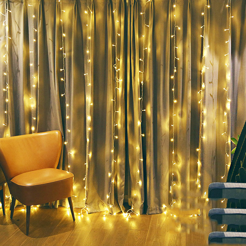 Guirnalda de luces LED de 3M para decoración navideña, lámpara de cortina, fiesta de boda, Año Nuevo, decoración interior del hogar