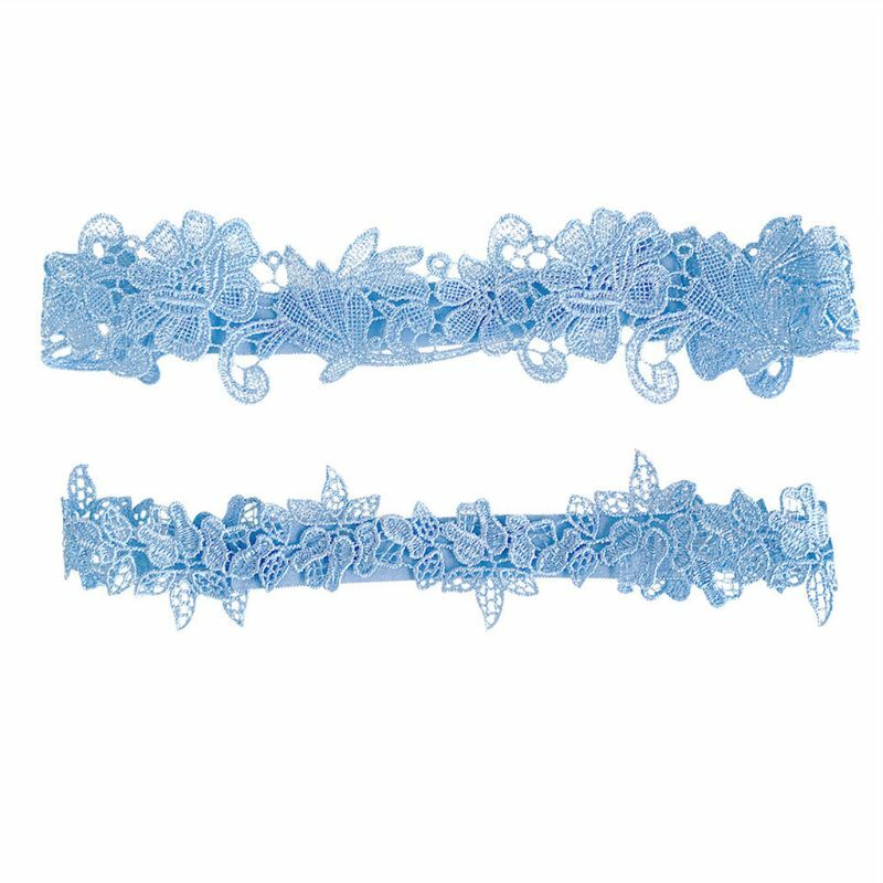 Women Embroidery Floral Lace Thigh Rings Set Wedding Prom Bridal Decorative Stretch Band Solid Color Hollow Seamless Leg Garters