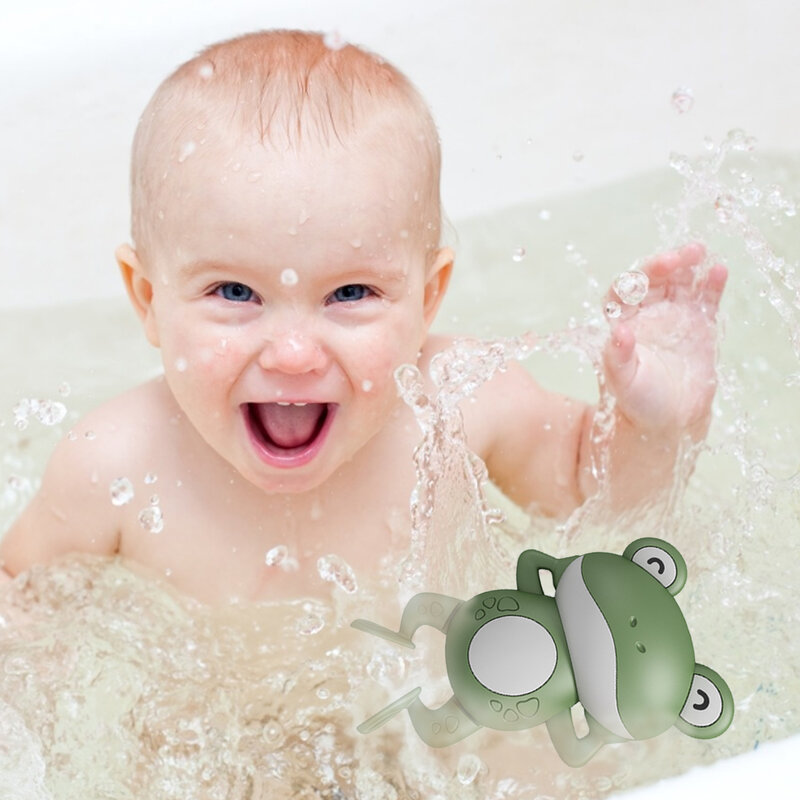 Mainan Mandi Bayi 0 12 Bulan untuk Anak-anak Kolam Renang Permainan Air Jam Angin Hewan Katak untuk Anak-anak Hadiah Mainan Air