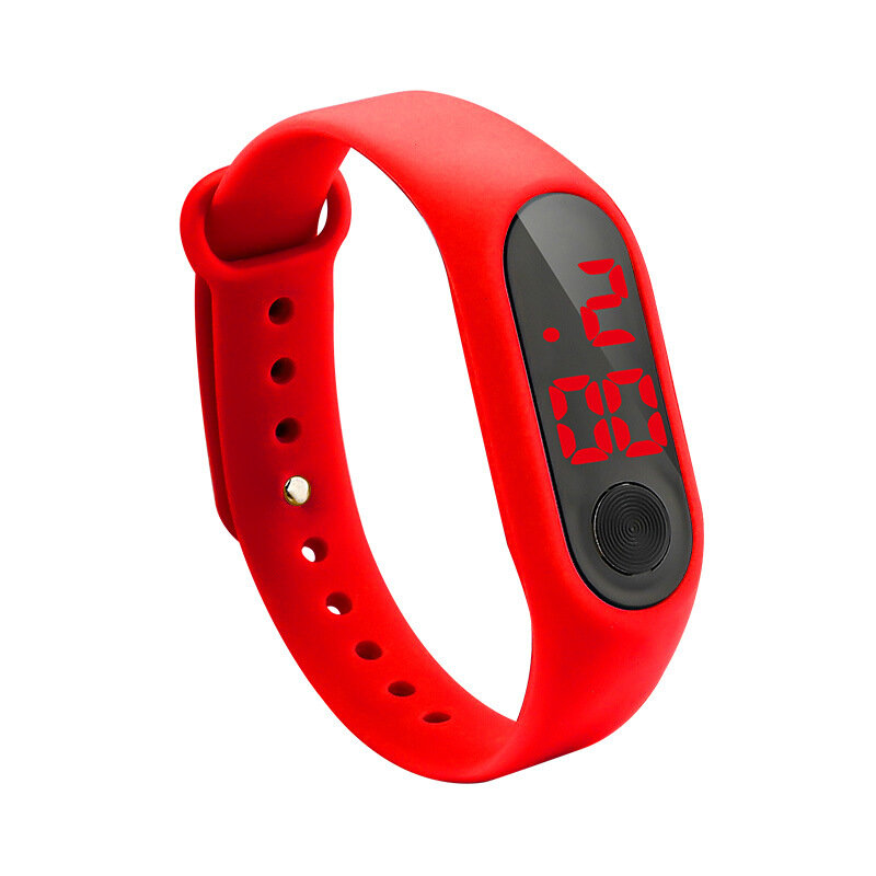 Часы наручные женские светодиодные, спортивные модные электронные, с ремешком, красные, 2020