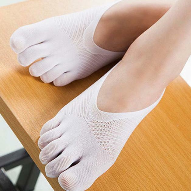 4 pares de calcetines invisibles de corte bajo para mujer con cinco dedos del