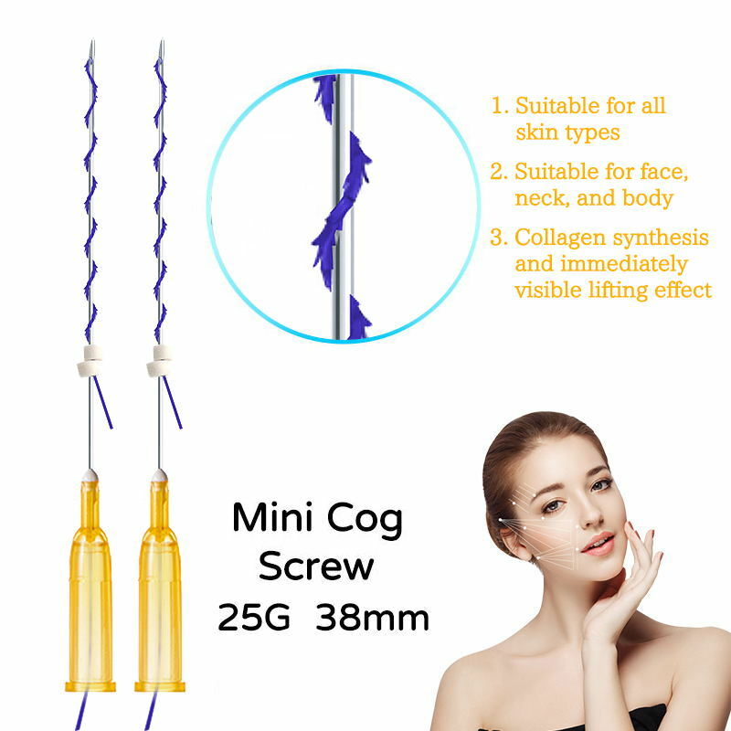 Mini Cog Screw 25g 10Pcs/Bag Hilos Tensores Faciales Ultra V Lift Barbed 38/60mm Pdo Thread For Face Tightening Skin Care
