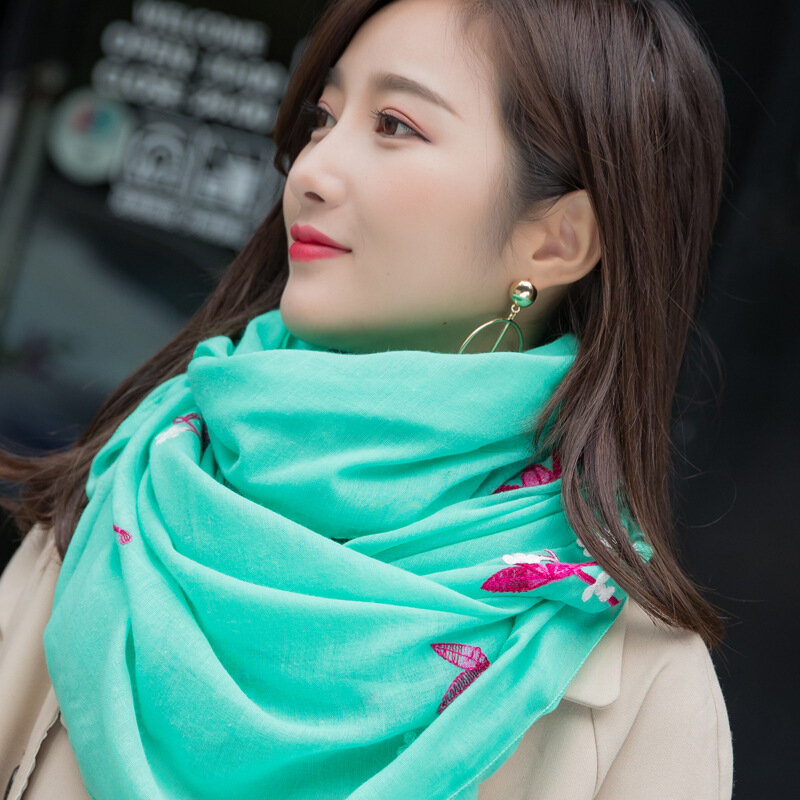 Cachecóis para mulheres moda outono inverno longo lenços de seda longo macio xale feminino de alta qualidade envoltório multi-função chiffon cachecol