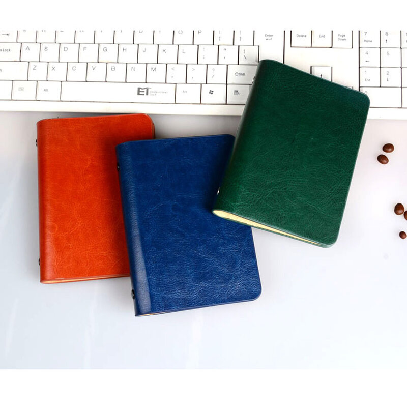 A7 PU 6-Ring kolorowy notatnik Mini kieszeń luźne Weaf Notebook z 50 wewnętrzna strona notatniki, aby zabrać ze sobą