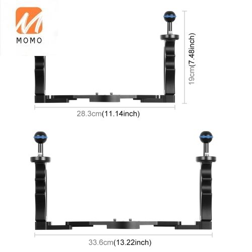 camera accessories Dual Handles Aluminium Alloy Tray Stabilizer for Underwater Camera Housings(Black)