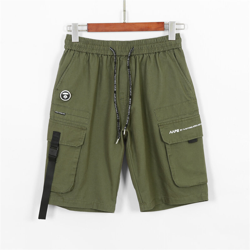 Pantalones cortos deportivos para hombre, ropa de moda con estampado de letras, Simple, Harajukucasual cargo, 2021