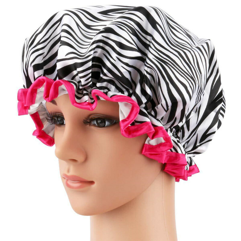 Topi Mandi Tahan Air Dapat Digunakan Kembali Topi Mandi Dewasa untuk Mandi Spa Lapisan Ganda Wanita Topi Penutup Rambut Mandi Aksesoris Kamar Mandi