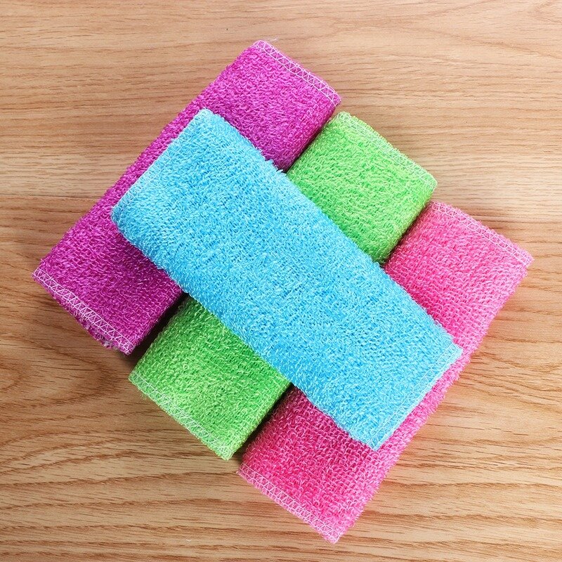 Pack High Efficient Anti-grease Dish Cloth Bamboo Fiber Washing Towel Magic Kitchen Scouring Pad Cleaning Wiping Rags