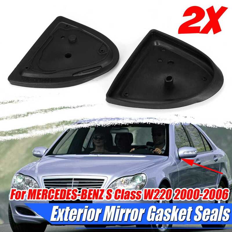 2x Mobil Sisi Pintu Sayap Cermin Dasar Segel Gasket untuk Mercedes W220 S350 S430 S500 2000-2006 2208110198 Kaca cermin Base Paking