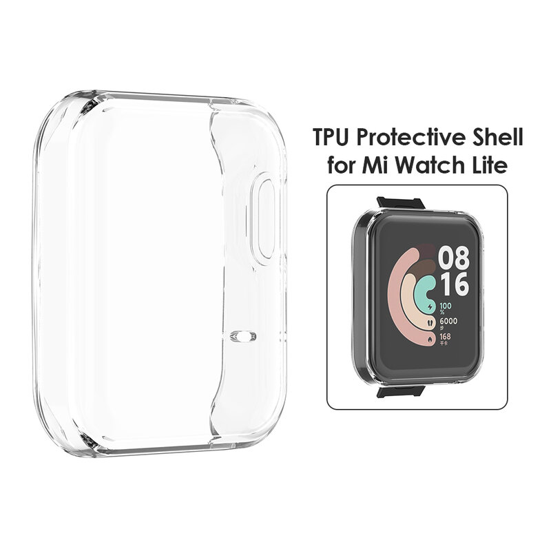 Xiaomi Mi Watch Lite用の保護ケース,スクリーンセーバー,傷防止,透明