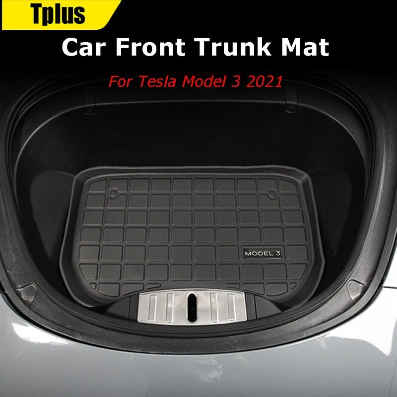 Tplus Auto Front Kofferbak Mat Voor Tesla Model 3 2021 Accessoires Tpe Matten Waterdichte Wearable Cargo Tray Opslag Pads