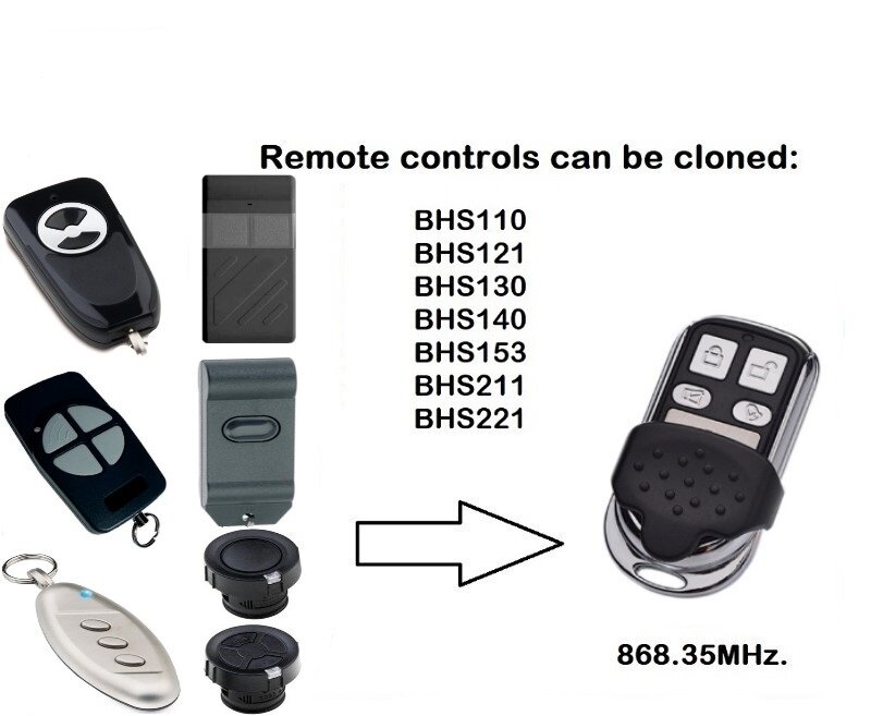 Controle remoto para porta de garagem bhs110 bhs140 868.3 mhz