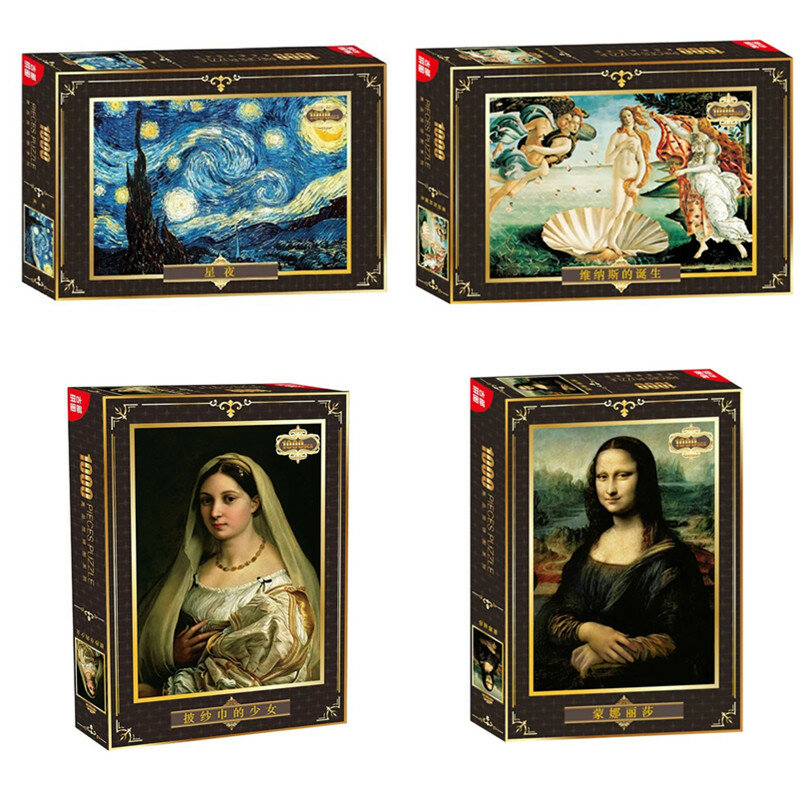 Jigsaw Puzzles 1000 Pieces World Famous Oil Painting Van Gogh Starry Night Mona Lisa paper Toys for Adults Children's gifts