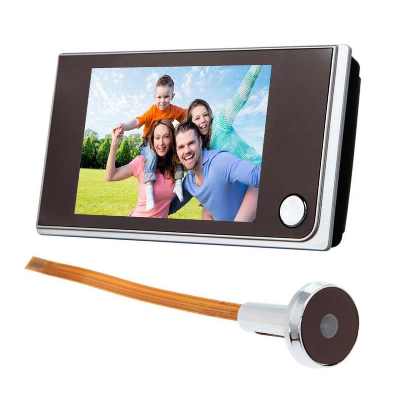 Sonnette numérique avec écran couleur LCD de 3.5 pouces, sonnette oculaire de porte à 120 degrés, caméra de porte électronique, sonnette de porte d'extérieur