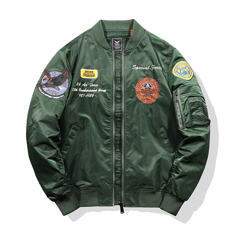 TEHEZAD Bomber giacche uomo ricamo primavera autunno MA-1 militare Nylon giacca a vento Mens Baseball uniforme Casual giacca allentata 4X