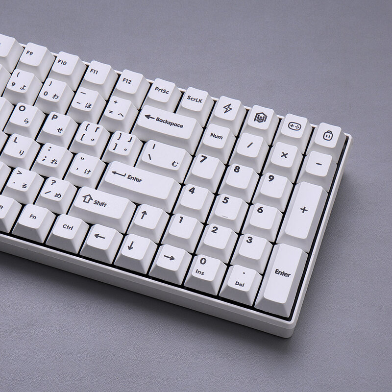 Keycaps semplici con profilo in ciliegio bianco 145 tasti PBT DYE-SUB Keycap giapponese personalizzato per tastiere meccaniche