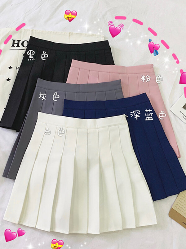Falda plisada para mujer, falda de media longitud, rosa, Bm, corta, de cintura alta, moda de verano, 2021
