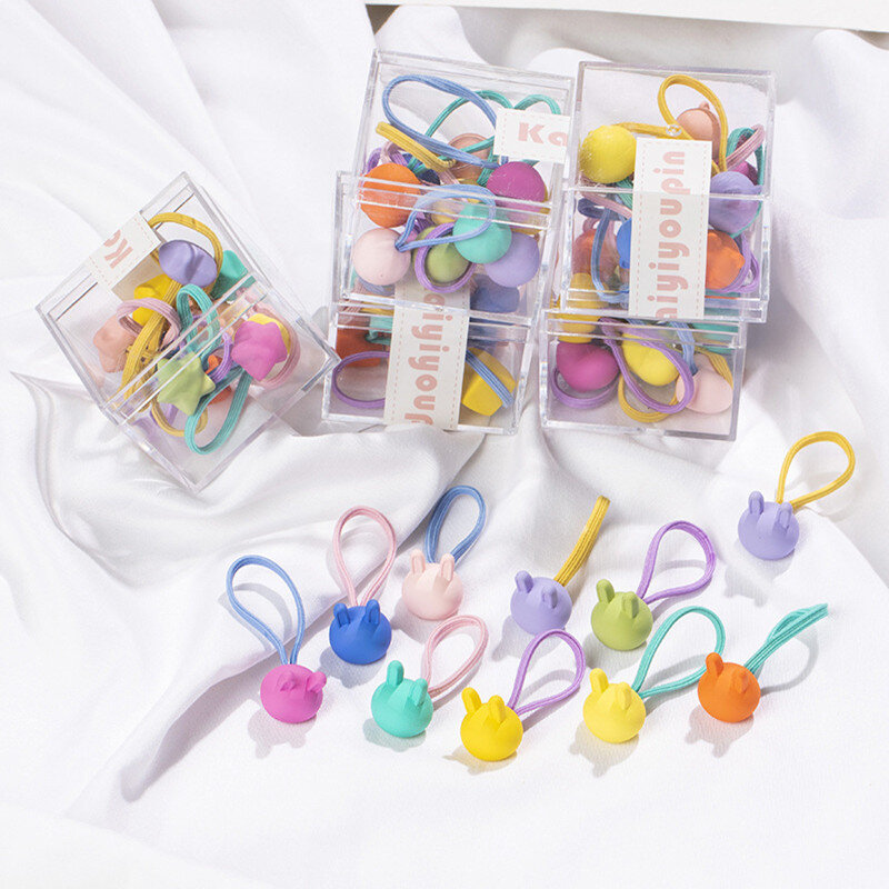 Conjunto de cuerda para el pelo de niña coreana, accesorios para el cabello de Color caramelo para bebé, lazo para el pelo de alta elasticidad, 10 piezas