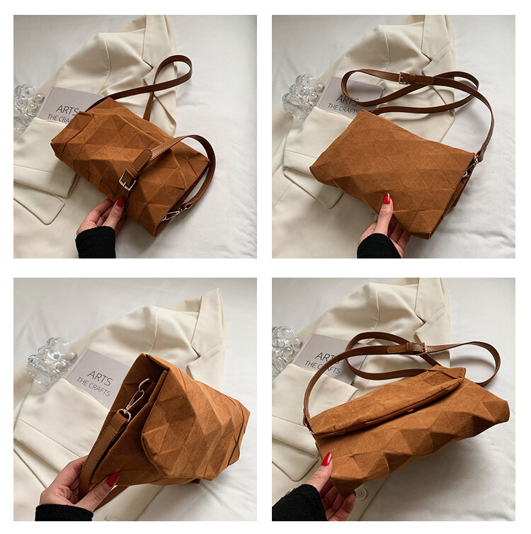 Mode Grün Umhängetaschen für Frauen Matte Schulter Tasche Marke Designer Handtaschen Damen Geometrische Muster Messenger Taschen Sac