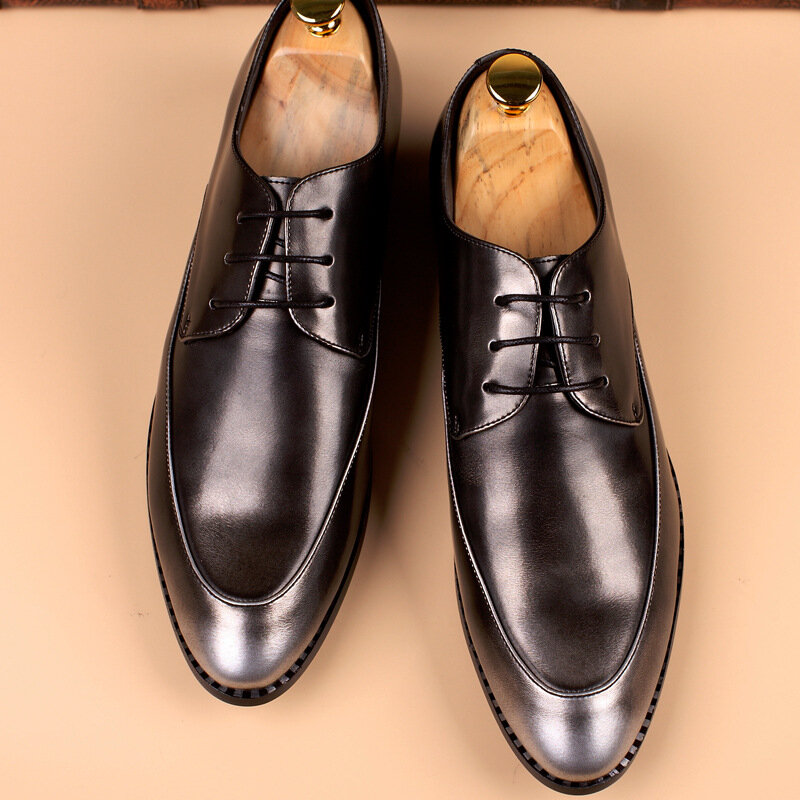 Zapatos de negocios para hombre, calzado británico con cordones, estilo Derby, transpirable, para primavera y otoño, YX079, novedad de 2021