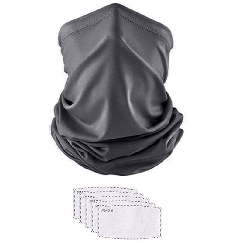 Headwear esportes-bandanas cabeça lenço capa de pescoço com filtro de segurança poliéster respirável lavável bandanas sun uv bandanas