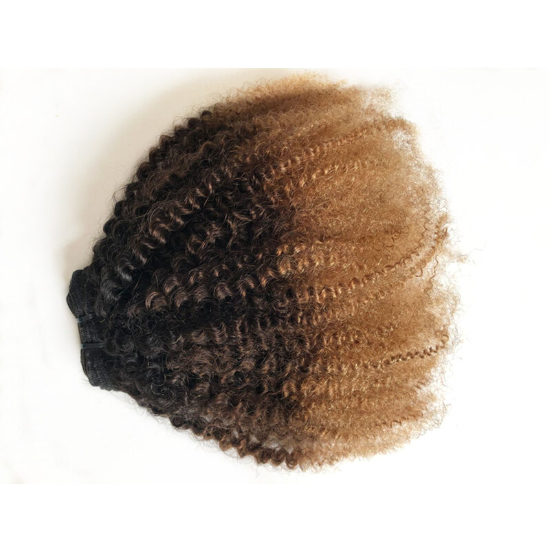 Halo Lady Beauty – Extensions de cheveux humains Afro crépus ondulés, couleur ombrée 1B/4/27, tissage brésilien Remy pour femmes africaines et américaines
