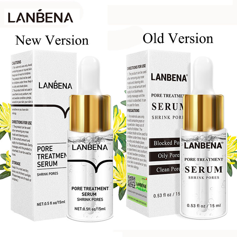LANBENA-suero reductor de poros, tratamiento de esencia para aliviar la sequedad, Control de la grasa, reafirmante, hidratante, reparador, cuidado suave de la piel