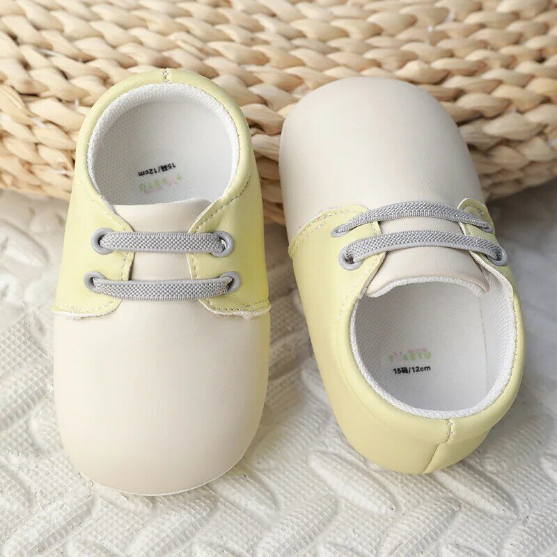 Sapatos de couro macio para bebês e crianças pequenas, primavera e outono, sola macia, 10.5-13cm