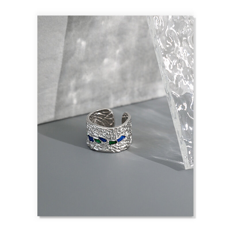 Anel minimalista de aço inox 925, prata esterlina coreana, irregular, dourado, luxo, bijuteria, joias finas
