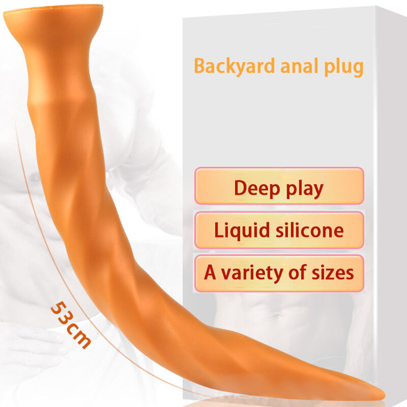 Tapón Anal súper largo para hombres, juguete sexual sin vibrador, cuentas de silicona para el ano, S/M/L/XL