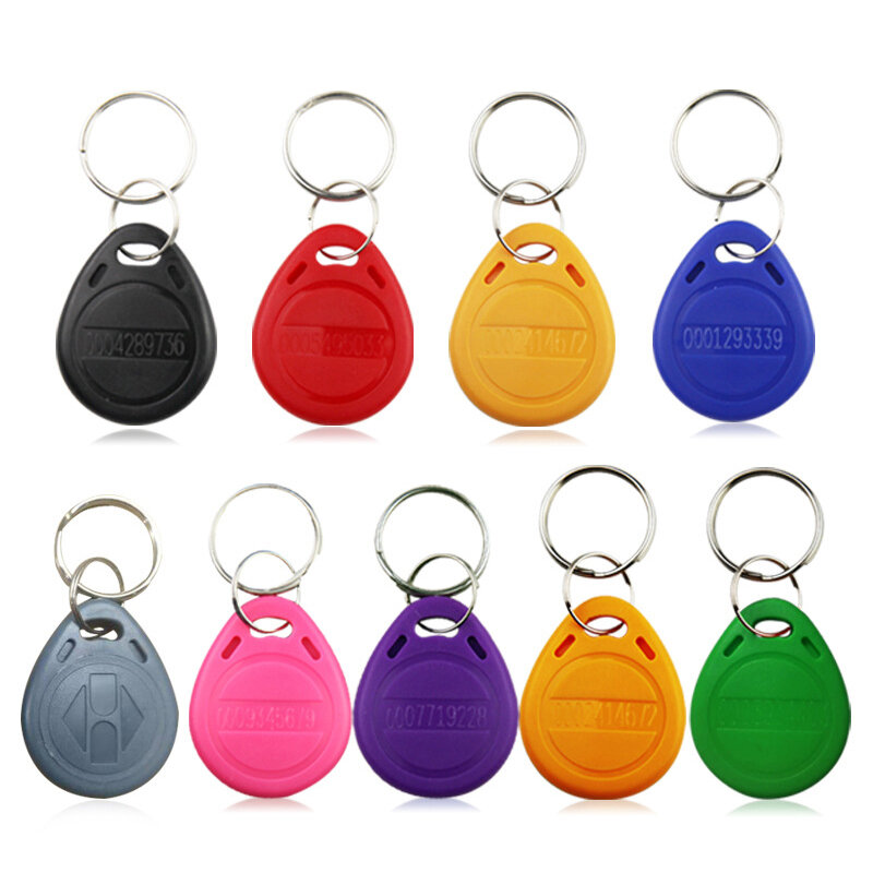 Porte-clés EM4100 125Khz, 10 pièces, identification EM T5577, étiquettes RFID, anneau, badge de proximité, copie inscriptible, accès