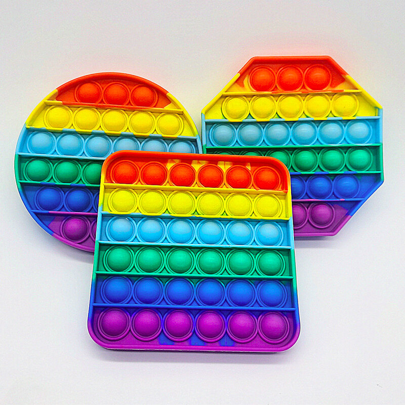Pop fidget brinquedos arco-íris empurrá-lo bolha anti-stress simples dimple figet brinquedos adultos crianças sensoriais brinquedo engraçado stress globbles