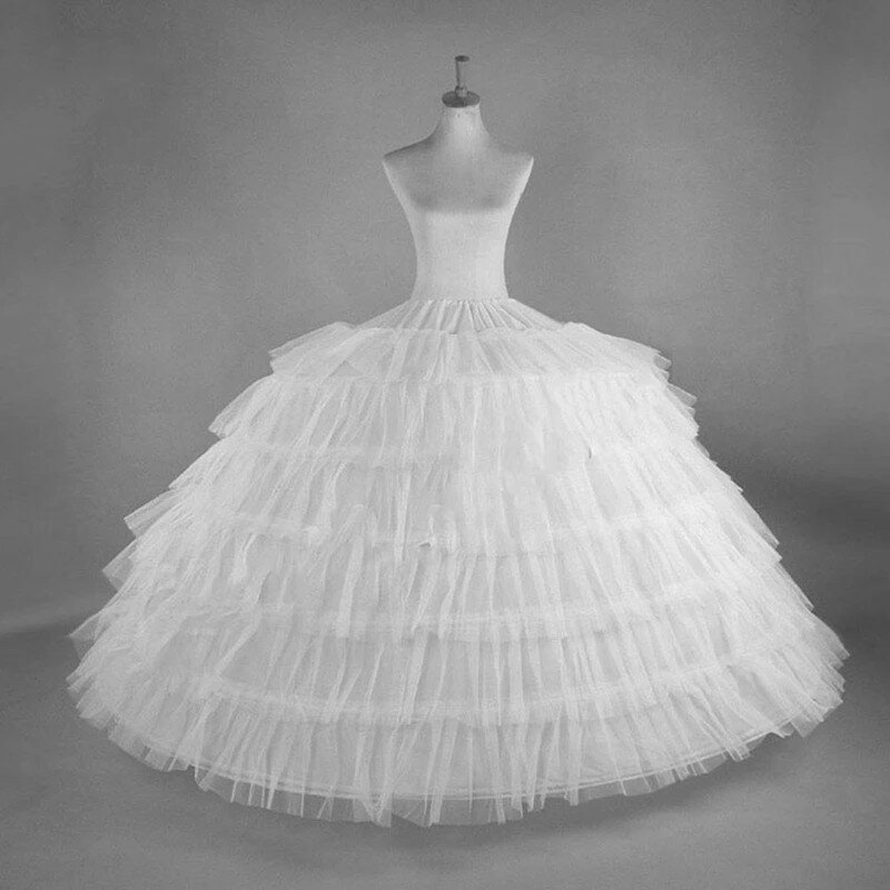 Широкая подъюбник с 6 ободками для бального платья для платья Quinceanera, прочная круглая Нижняя юбка из кринолина, свадебная юбка