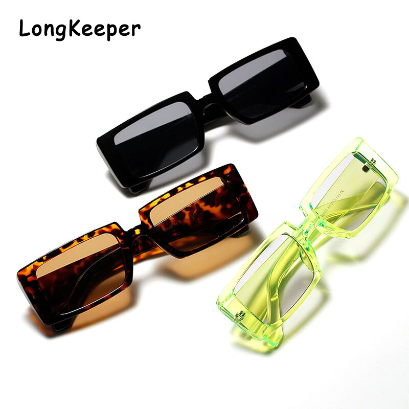 LongKeeper moda Vintage okulary przeciwsłoneczne damskie marka projektant Retro prostokąt okulary UV400 obiektyw okulary lentes de sol mujer
